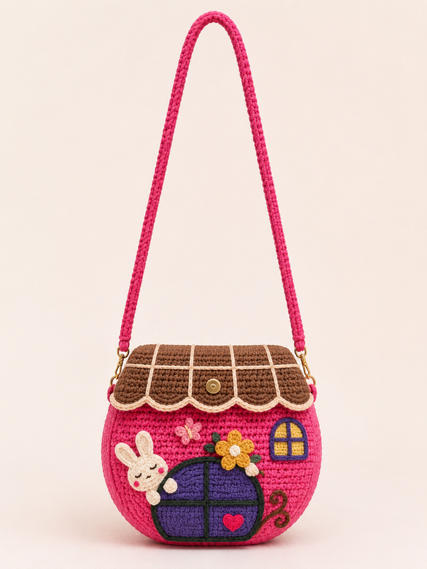 Round Hut Crochet Sling bag