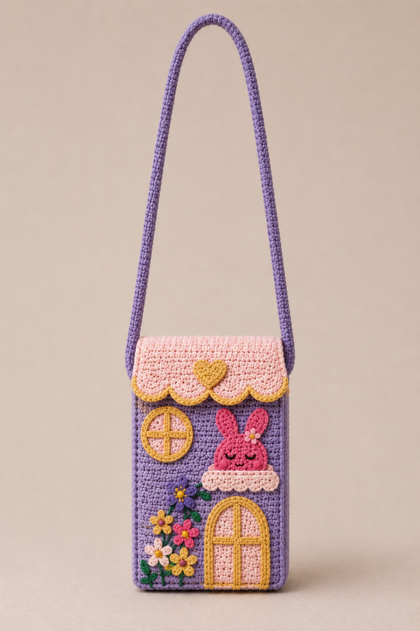 House Crochet Sling Bag ( Lilac )