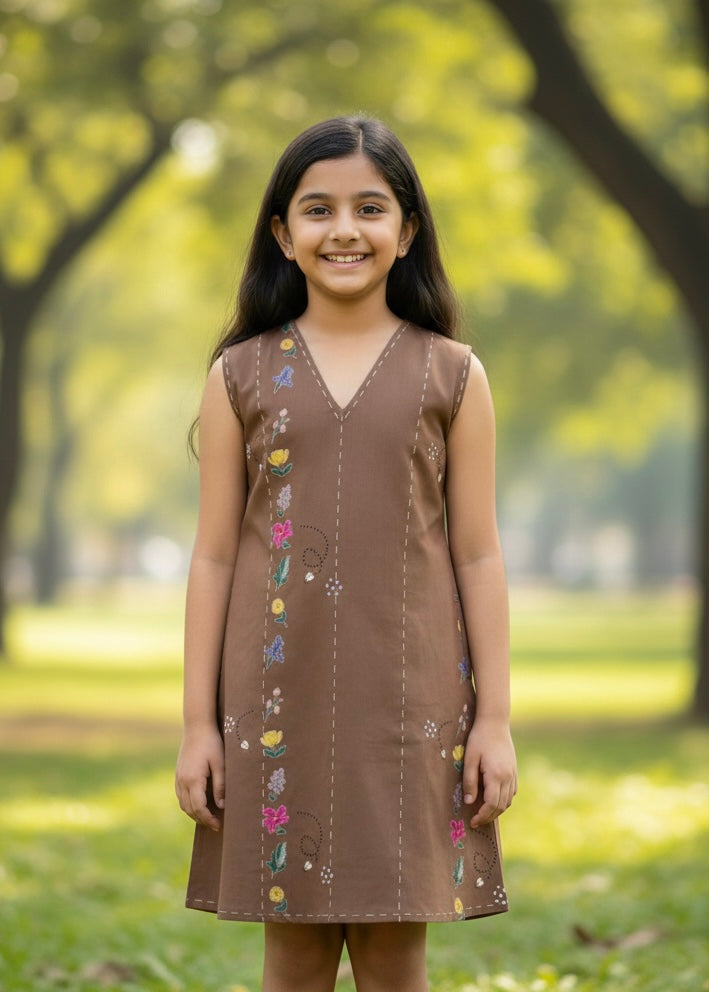 Woodland Whispers V-neck A-line Dress