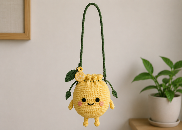 Lemon Crochet Sling Bag
