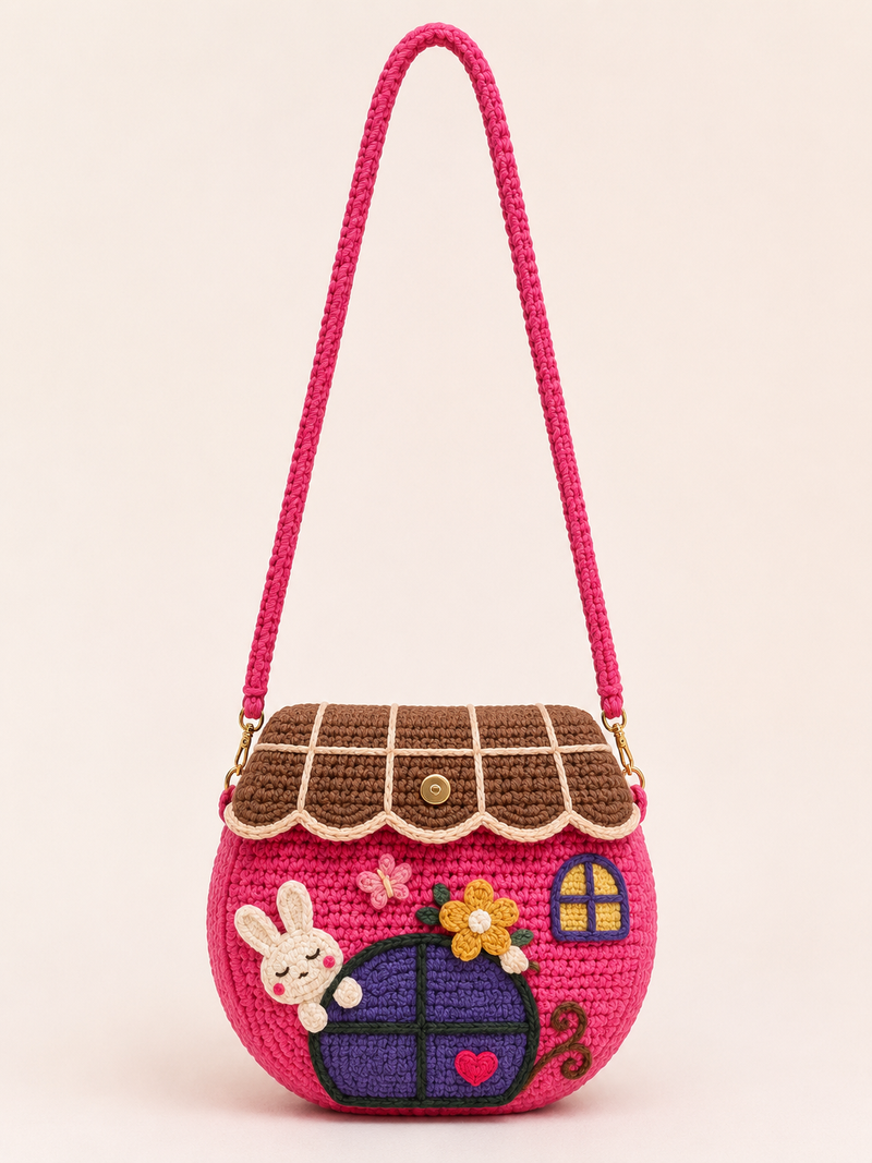 Round Hut Crochet Sling bag